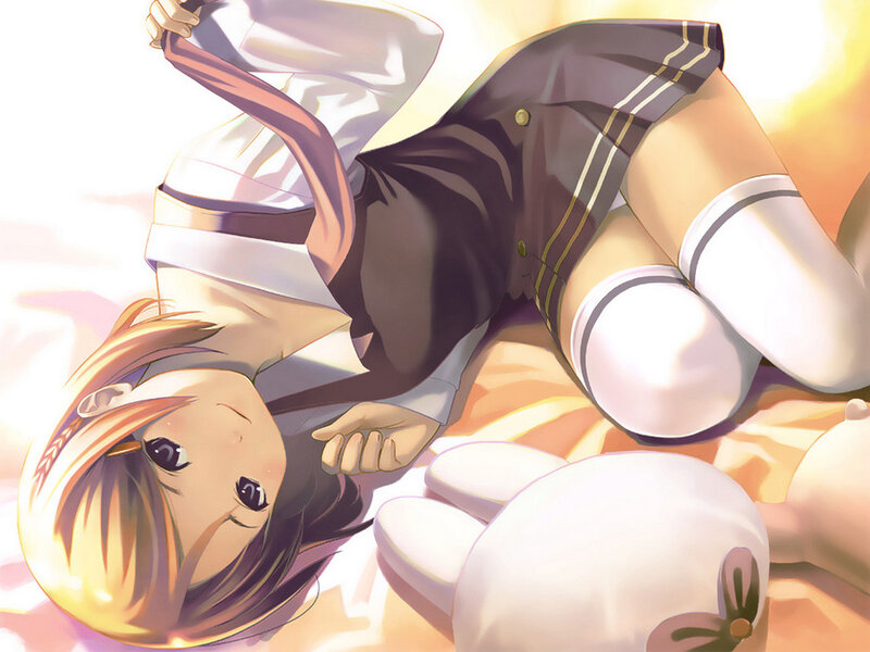 Anime Girl in Uniform — Yellow, Calm