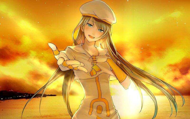 Anime Girl in Uniform — Yellow, Dramatic