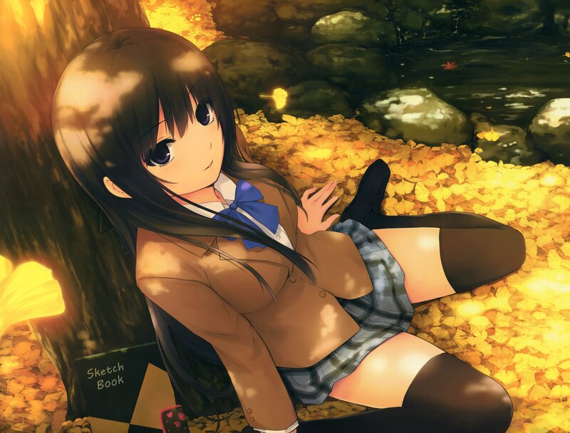 Anime Girl in Uniform — Yellow, Serene