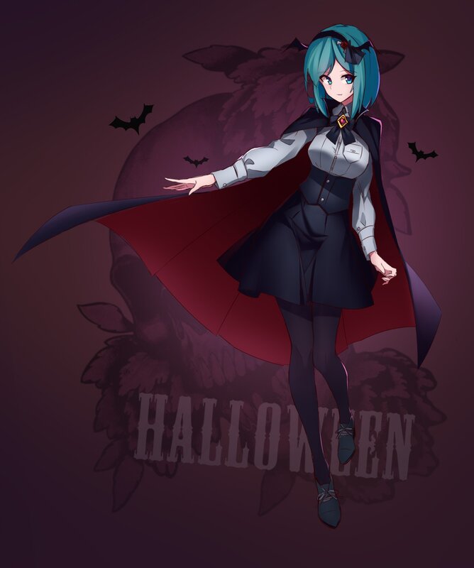 Anime Girl in Vampire Costume — Purple