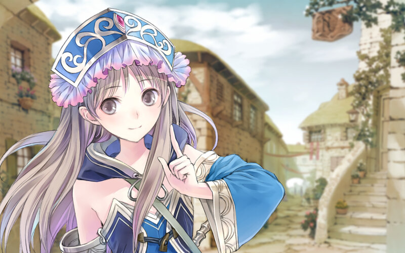 anime girl in village