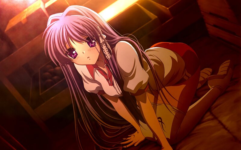 anime girl in warm light