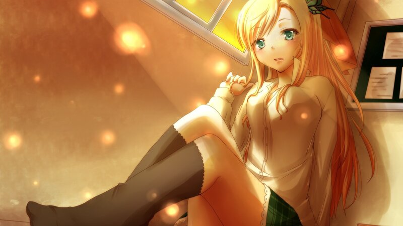 anime girl in warm light