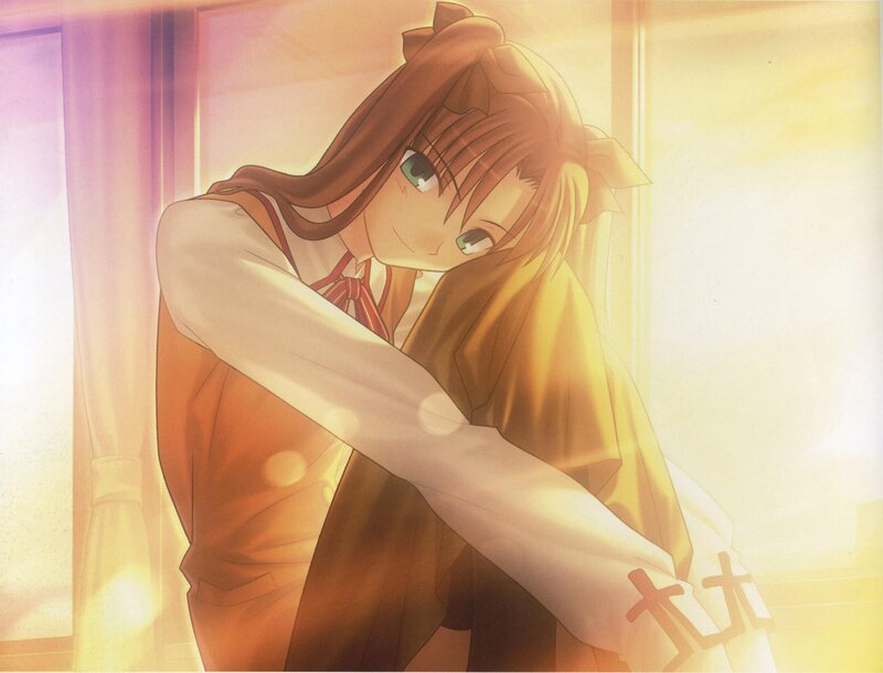 anime girl in warm light