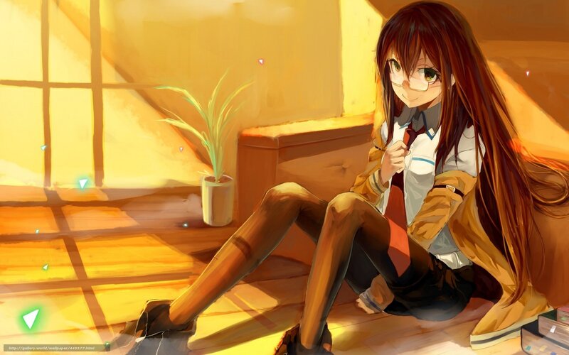 Anime girl in warm sunlight