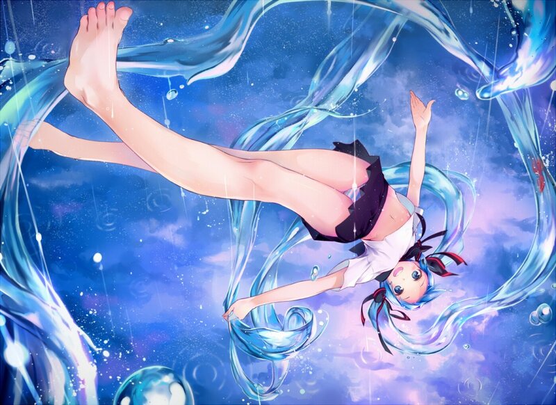 Anime girl in water