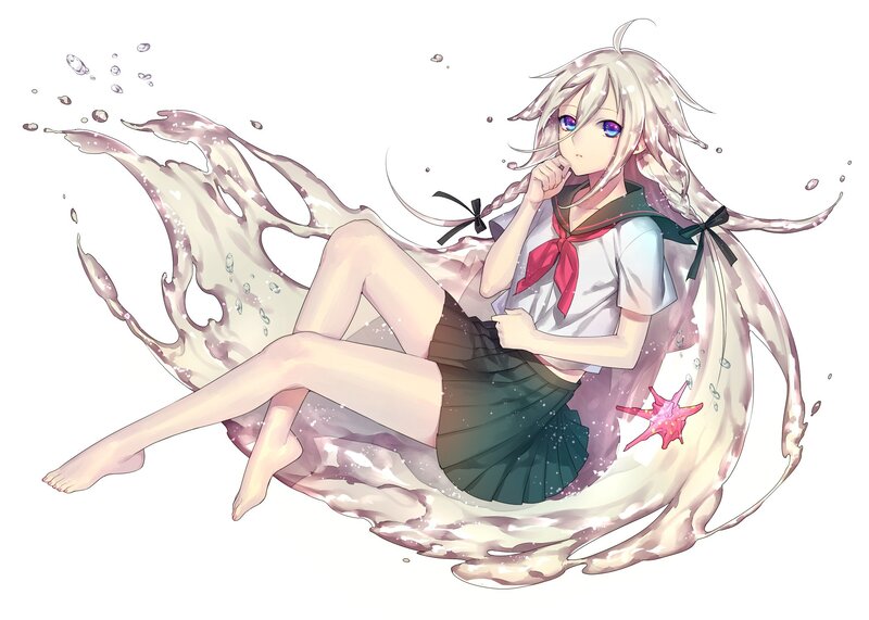 anime girl in water
