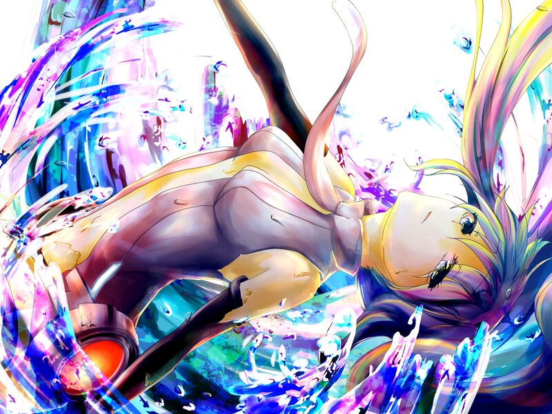 anime girl in water