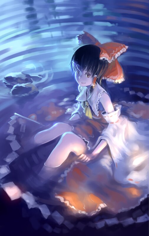 anime girl in water