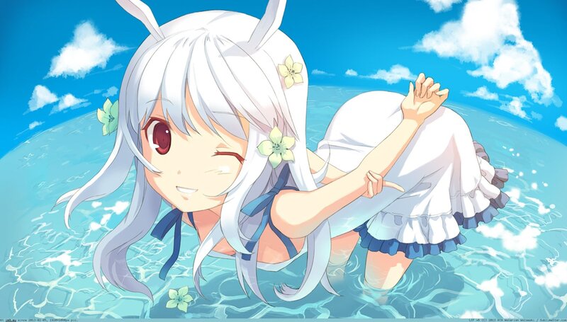 anime girl in water