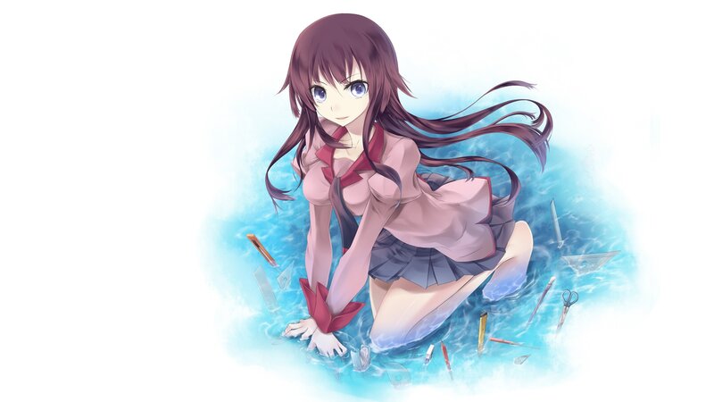 anime girl in water