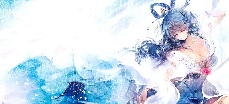 anime girl in water