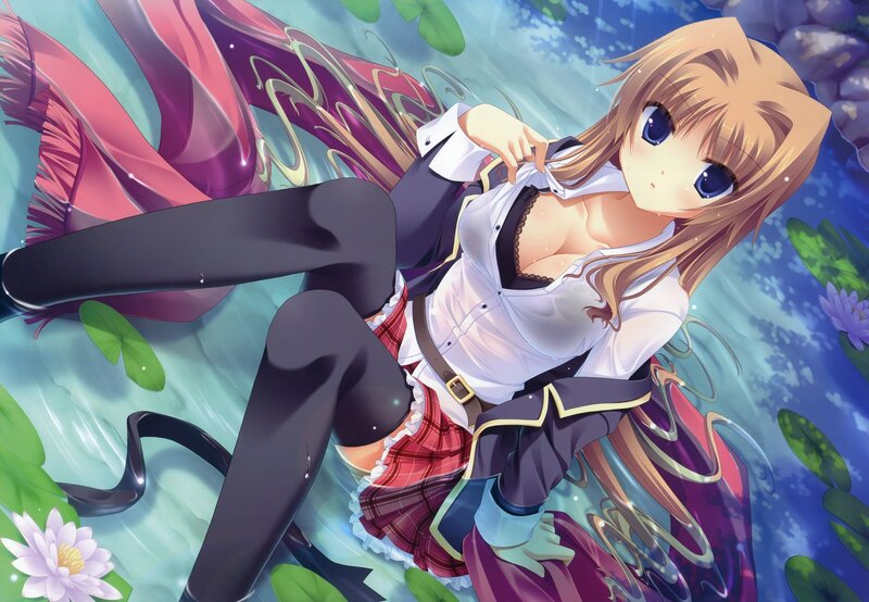 anime girl in water