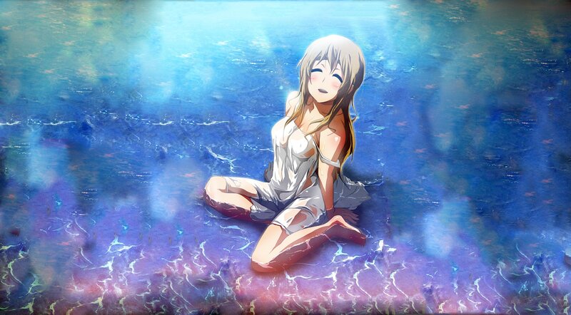 anime girl in water