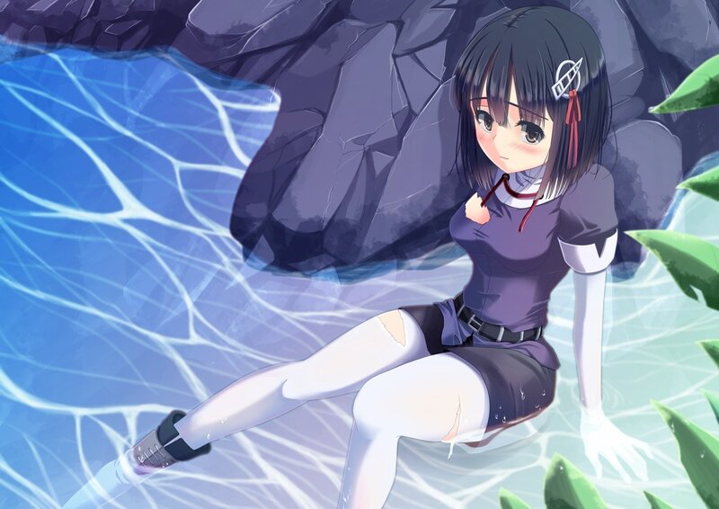 anime girl in water