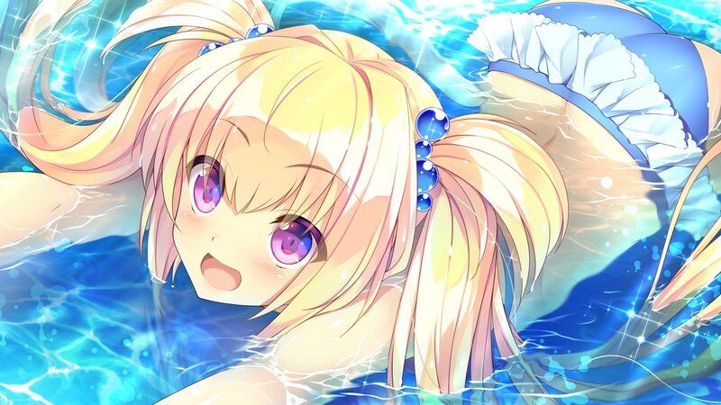 anime girl in water