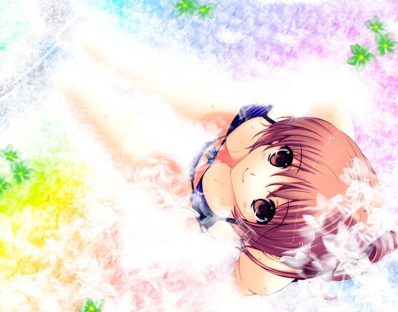 anime girl in water