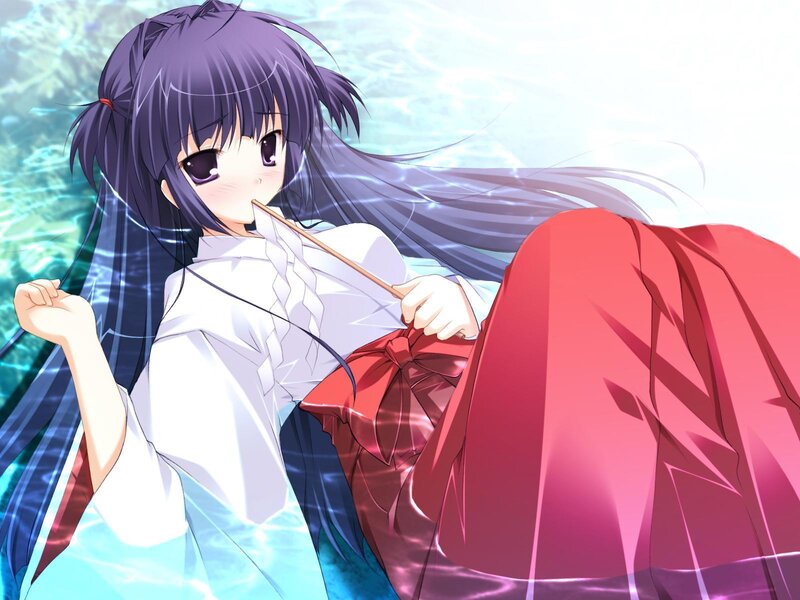 anime girl in water