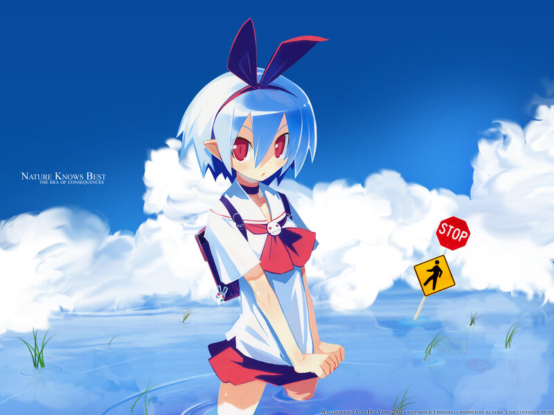anime girl in water