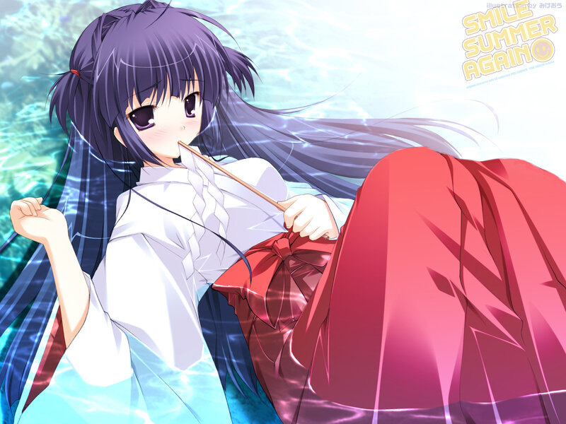 anime girl in water