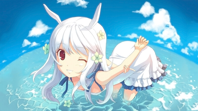 anime girl in water
