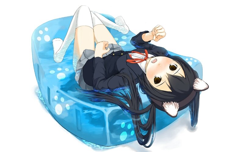 anime girl in water