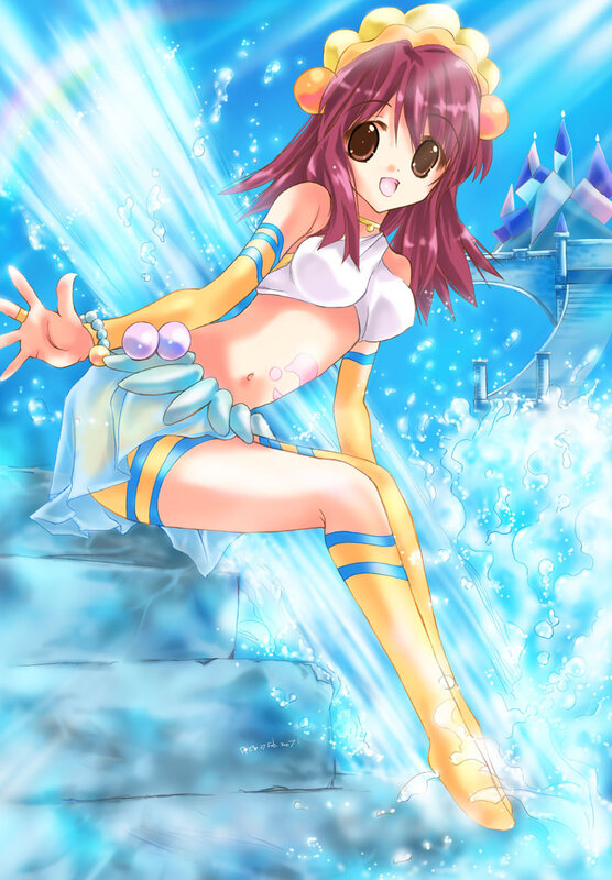 anime girl in water