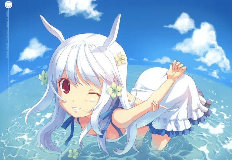 Anime girl in water