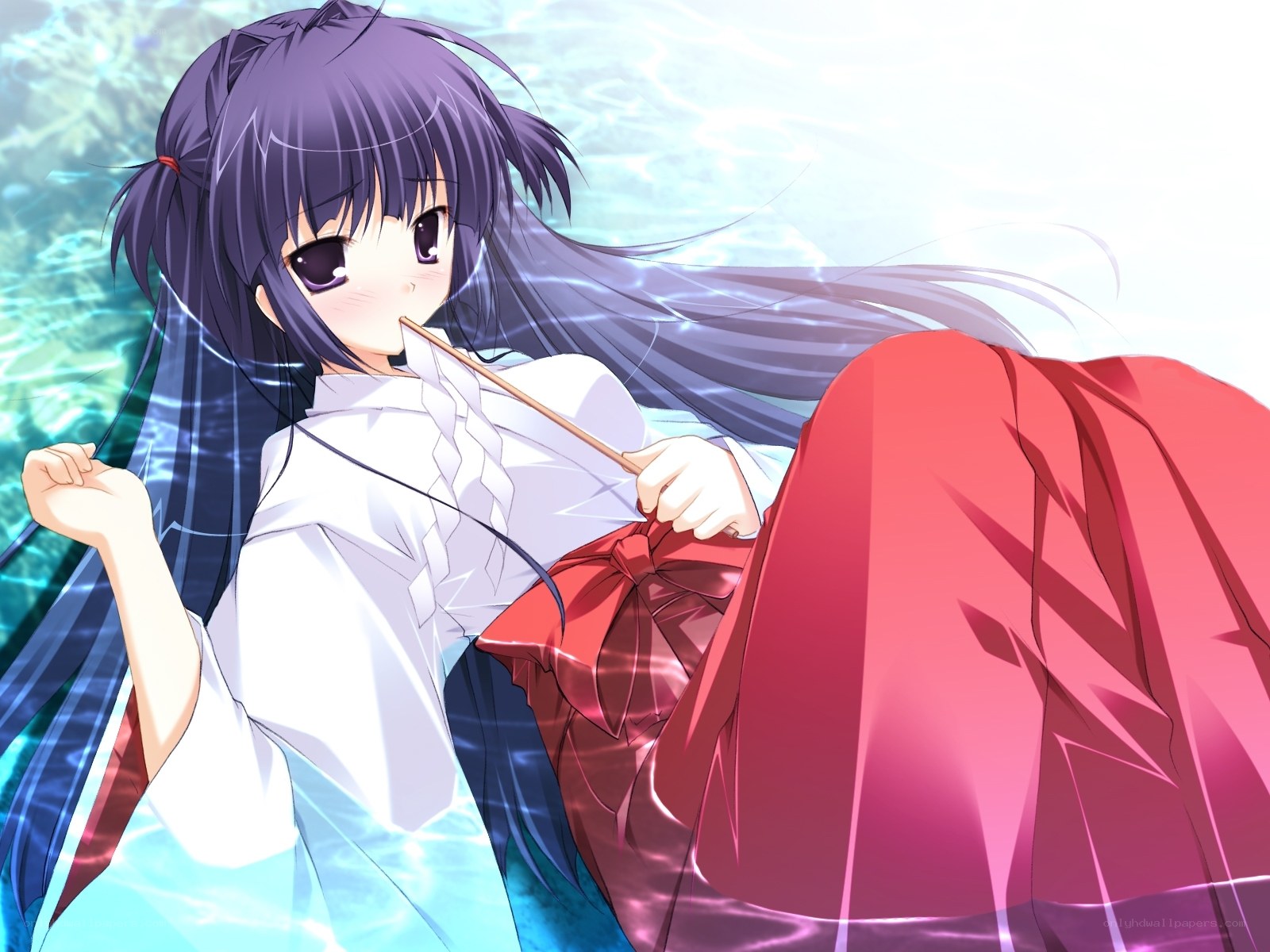 anime girl in water
