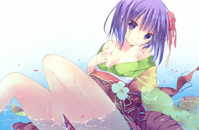 anime girl in water