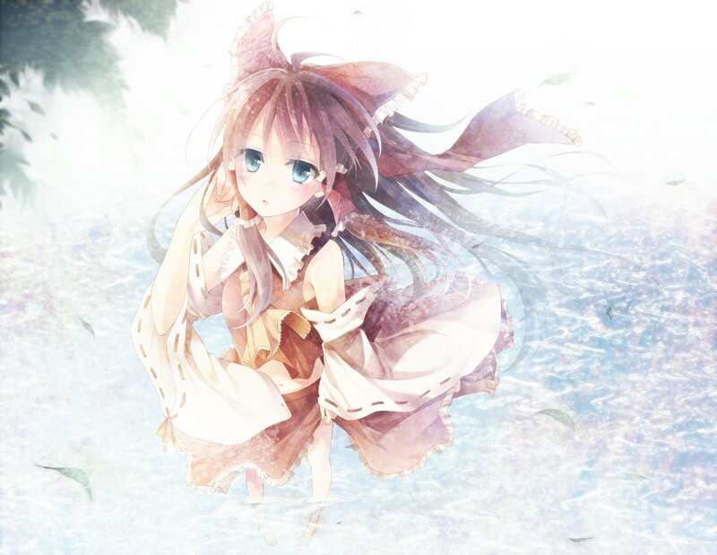 anime girl in water