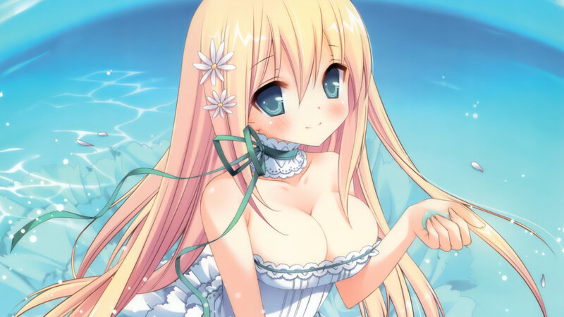 anime girl in water