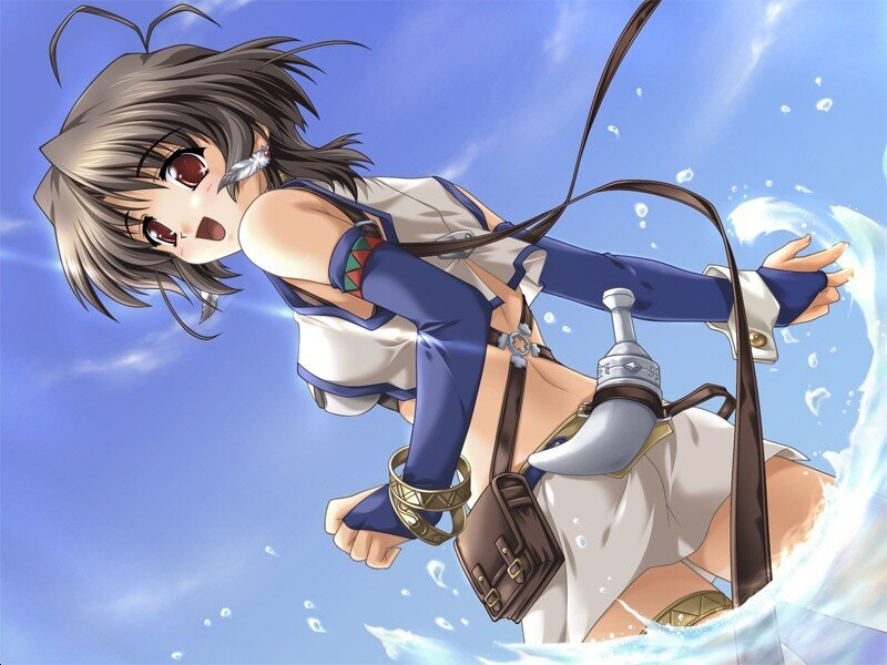 anime girl in water