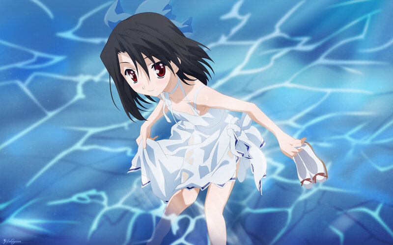 anime girl in water
