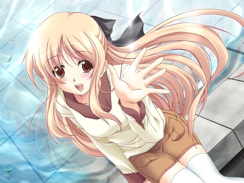 anime girl in water