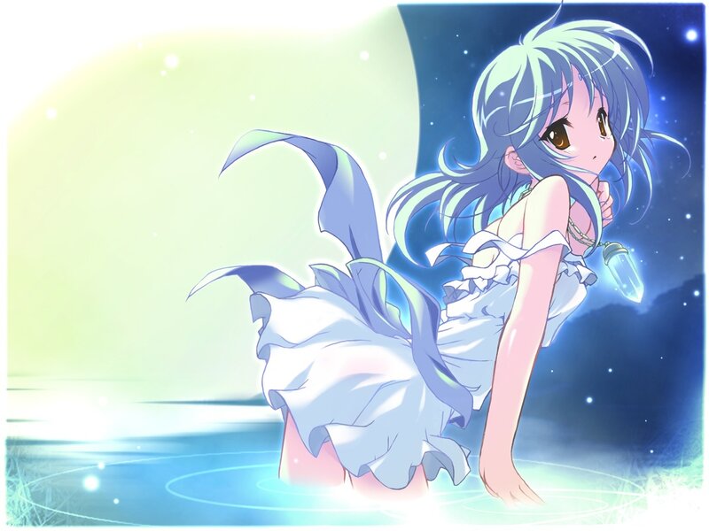 anime girl in water