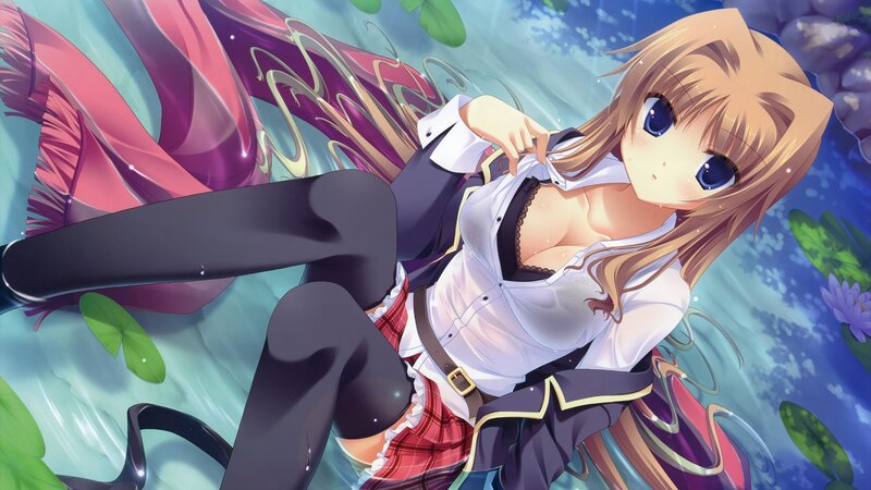 anime girl in water
