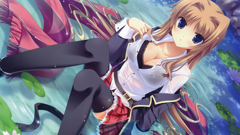 anime girl in water