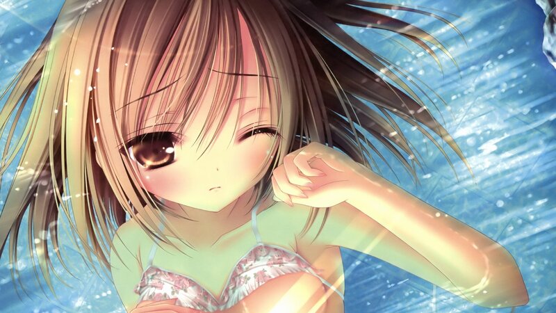 anime girl in water