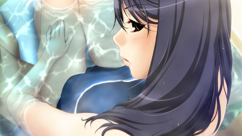 anime girl in water