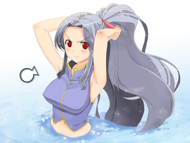anime girl in water