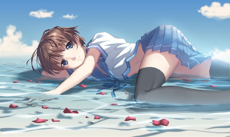 Anime girl in water
