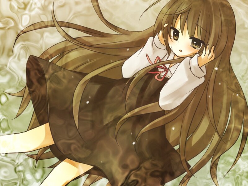 anime girl in water