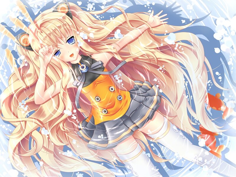 anime girl in water
