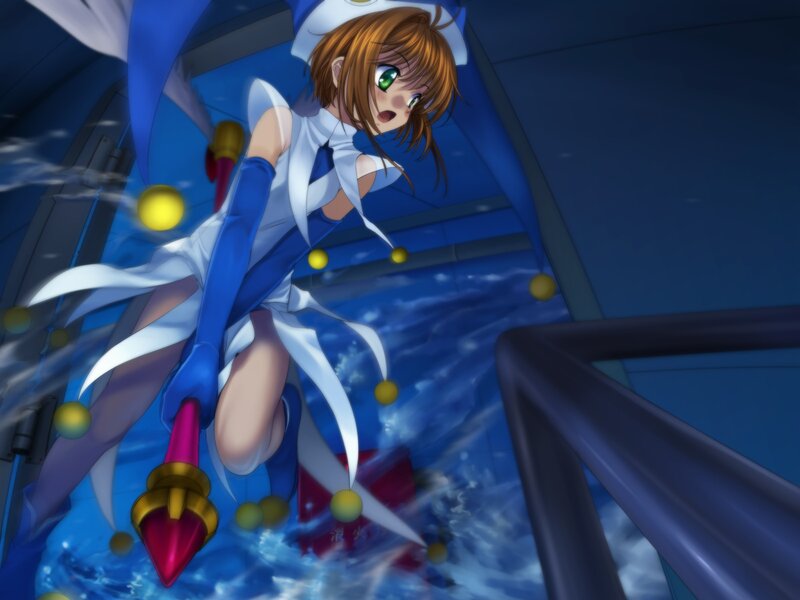 anime girl in water