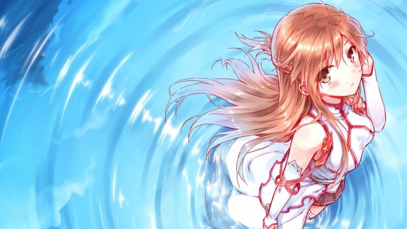 anime girl in water