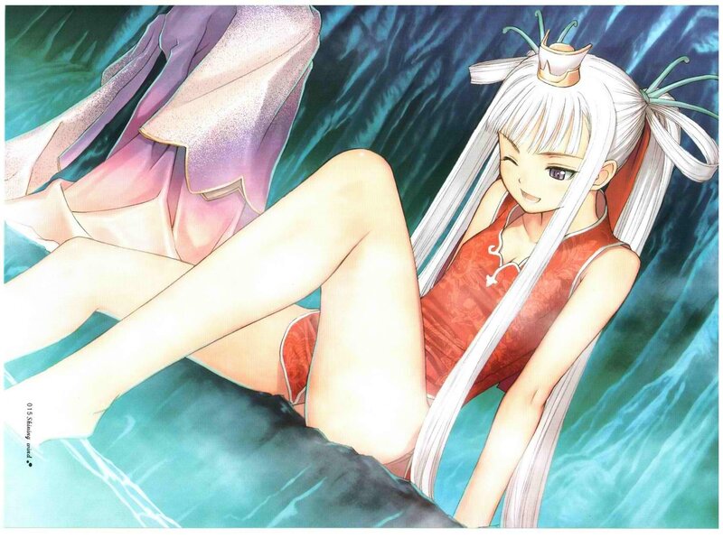 Anime Girl in Water — Blue, Calm, Manga