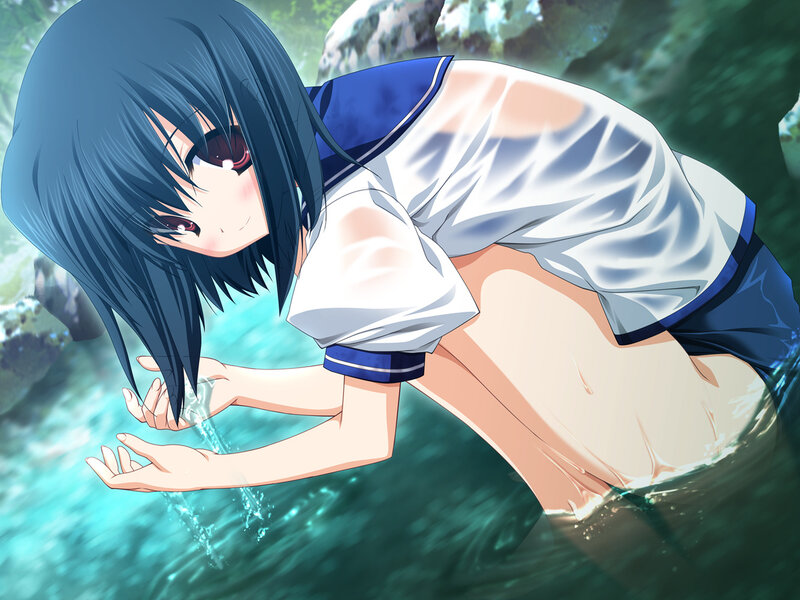 Anime Girl in Water — Blue