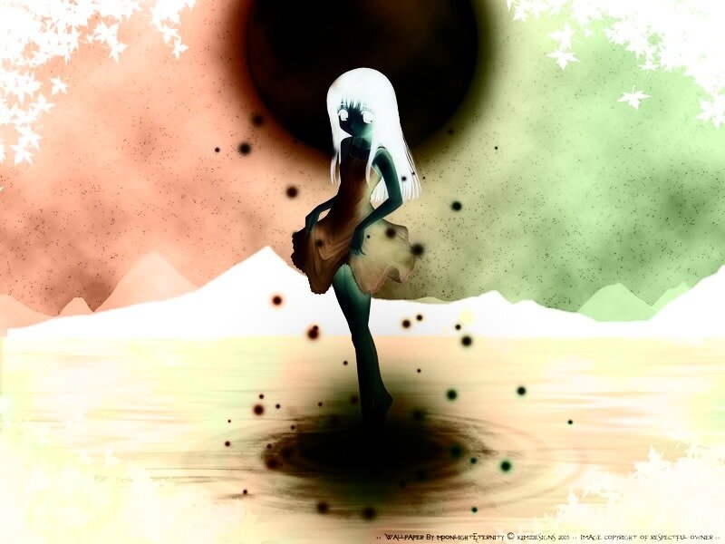 Anime Girl in Water — Green