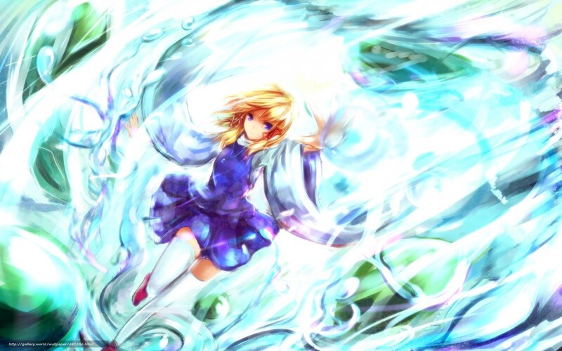 anime girl in water magic